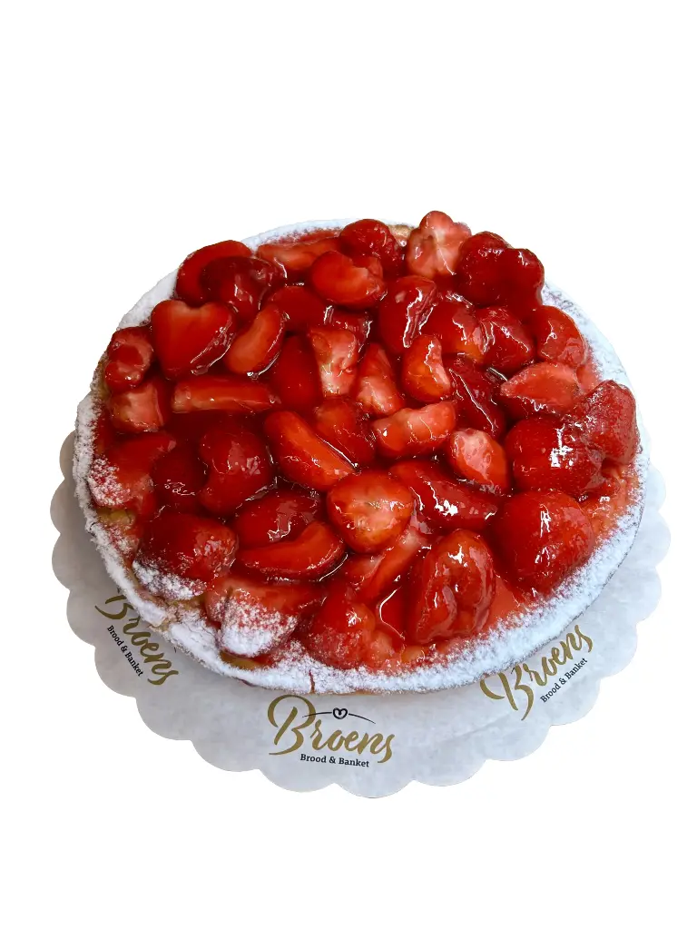 Aardbeien vlaai (MET slagroom) (Groot)